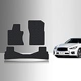ToughPRO Floor Mats Set (Front Row + 2nd Row) Compatible with Infiniti Q50 - All Weather - Heavy Duty - (Made in USA) - Black Rubber - 2014, 2015, 2016, 2017, 2018, 2019, 2020