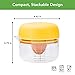 Tovolo All-in-1 Citrus Juicer and Zester Set, White & Yellow – Manual Juicer with Measuring Cup, Dual Reamers, BPA-Free, Dishwasher Safe, Compact Storage
