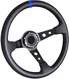 Rxmotor Drifting Deep Dish 350mm 6 Hole Sport Steering Wheel Racing Trim Universal (BLUE)