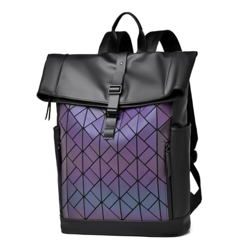 KNIGHT GLOBAL Roll Top Backpack Water-Resistant, Large Capacity Rucksack for Travel, Work, and School – Stylish & Durable Laptop Bag with Hidden Pockets and Multiple Compartments .(Violet Diamond) KNIGHT GLOBAL Roll Top Backpack Water-Resistant, Large Capacity Rucksack for Travel, Work, and School – Stylish & Durable Laptop Bag with Hidden Pockets and Multiple Compartments .(Violet Diamond)