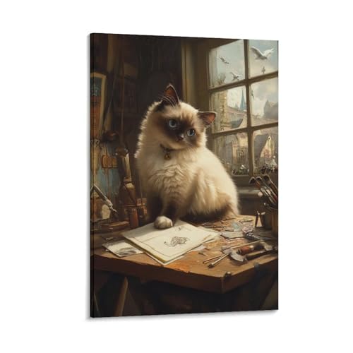 Impression sur toile chat birman de qualité artistique pour chambre