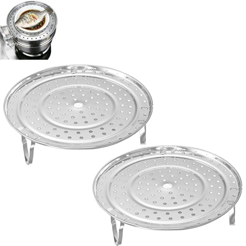 Griglia rotonda per cottura a vapore, 21,5 cm, inserto in acciaio inox per pentole e padelle, utensile da cucina versatile per cuocere a vapore verdure, gnocchi, frutti di mare e preparare pasti sani