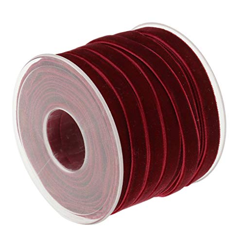 Yourandoll Samt Dekoband SamtBand 10mm x 18.2m Schleifenband Schmuckband Geschenkband DIY Crafts Dekoration (Wine Rot) Cover