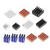 Mikikit 12pezzi Dissipatore Di Calore in Materiali Misti Con Adesivo Termocomposto Da Conduttivo Termico Per Scheda Di Sviluppo Alette Per Maggior Trasferimento Di Calore