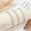 Dochais 3 Pieces Silver Tennis Bracelets for Womens Silver Bracelet Crystal Cubic Zirconia Bracelet Sparkle Diamond Bracelets Friendship for Gifts Jewellery Christmas Birthday B #2