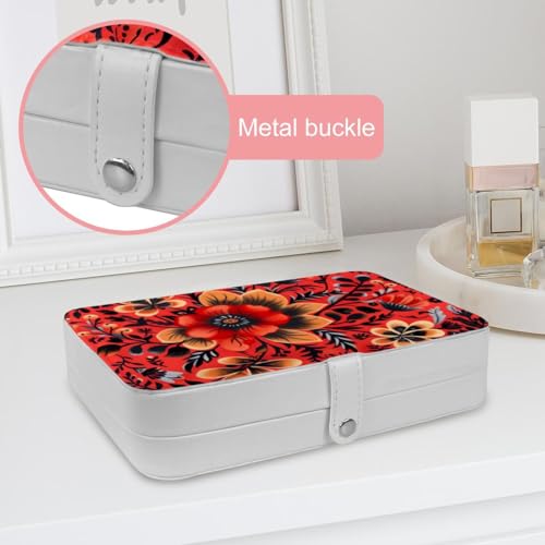 Boîte à bijoux de voyage portable pour bagues et colliers à fleurs - 7