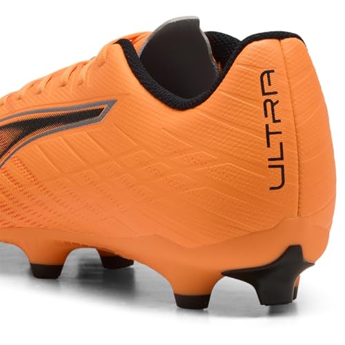 PUMA Chaussures de Football Unisexes Ultra 6 Play FG/AG, Heat Fire PUMA Noir/Rouge Brillant, 44.5 EU
