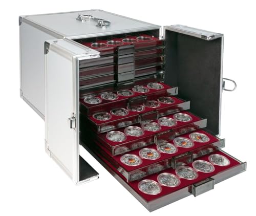 Maletín de monedas de aluminio LINDNER MB 10 acabado premium de coleccionista 4