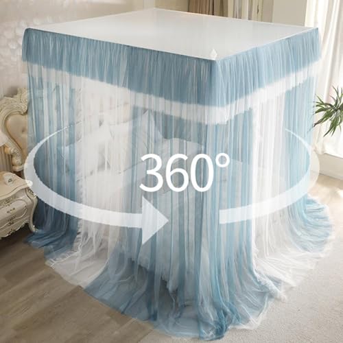Mosquitera para cama de estilo princesa azul para decorar dormitorios amplios 5