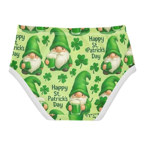 Cute Gnomes Shamrock Green Little Girl Panties Toddler Girls Underwear Cotton Animal Undies Kids Briefs 2t2