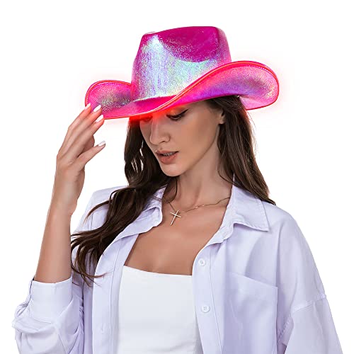 LED Light up Cowboy Hat, Glow in the Dark Hat, Rave Festival Costume LED Light up Cowboy Hat, Glow in the Dark Hat, Rave Festival Costume