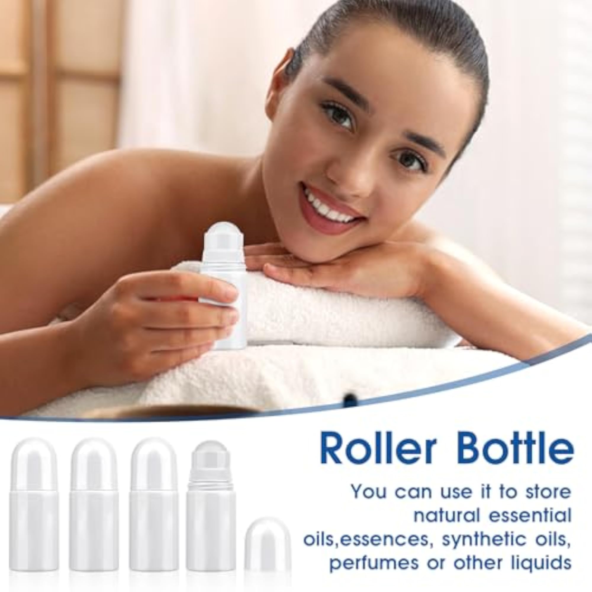 4Pcs 1.7oz /50ml Refillable Roller Bottles