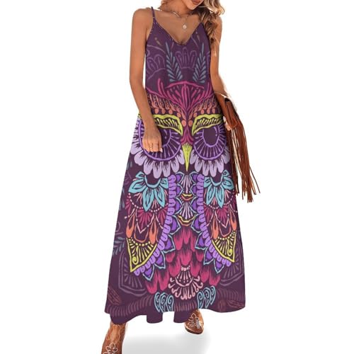 Robe Longue pour Femme Ete sans Manches colorée style bohème plage
