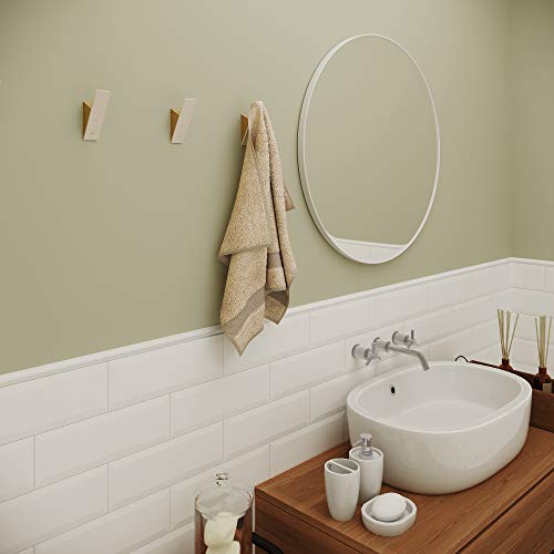 Homeforia WALL HOOK V4-01 Coat Hook Rack - Set Of 2 - Beech Wood White Metal Hooks thumb #5