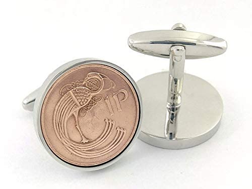 Orldcoincufflinks Cufflinks Rhodium Plated 1976 Birthday For Men Irish Rare 1P Coin Cufflinks #TOP2