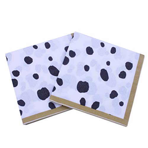 Amosfun 40 feuilles de serviettes de table imprimé vache pour anniversaire de mariage, anniversaire de vache Thema