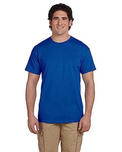 Fruit of the Loom Camisetas masculinas leves de algodão (manga curta e longa), Crew - Pacote com 2 -