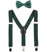 Hanerdun Kids Suspenders Bowtie Sets Adjustable Suspender Set for Boys and Girls