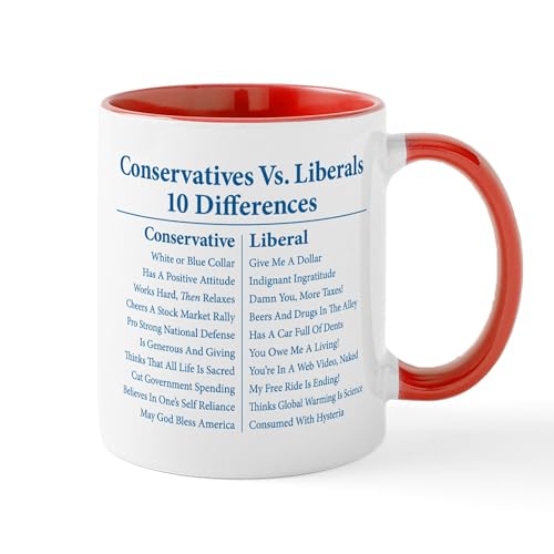 CafePress Conservatives Vs. Liberals 10 Differences Mug 11 oz (325 ml) Ceramic Coffee Mug