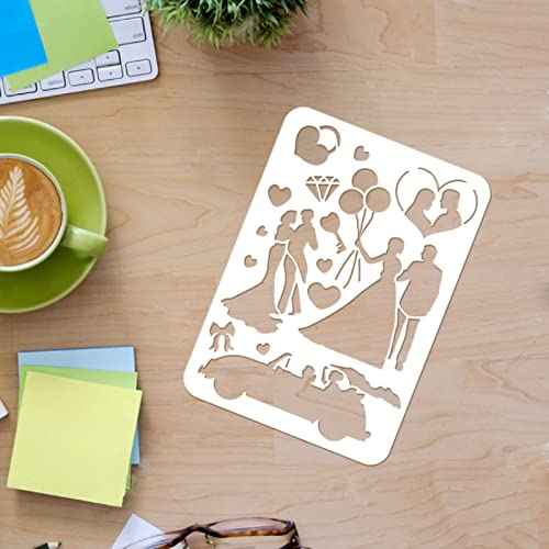 FINGERINSPIRE 12 Pcs Love Stencils Drawing Painting Templates Sets 8.3x11.7inch Plastic Valentine's Day Drawing Painting Stencils Romantic Love Template Sets for Painting on Wood, Floor, Wall and Tile