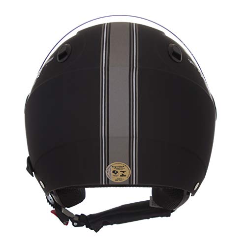 Pro Tork Capacete New Atomic Skull RideRosa Fosco 56 Preto/Prata