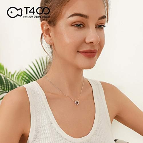 T400 925 Sterling Silver I Love You Necklace 100 Languages Projection Pendant Necklace,Love Gift 15.7"+1.2" Chain