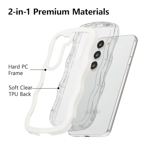 Housse fine Samsung S24 esthétique transparente blanche - 3