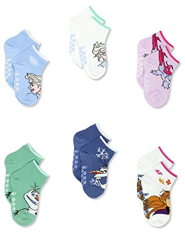 Disney Frozen 2 Anna Elsa Toddler Girls 6 Pack Socks with Grippers3
