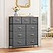 YITAHOME Dresser with 9 Drawers, Fabric Dresser for Bedroom, Living Room, Hallway, Closets (Dark Grey)