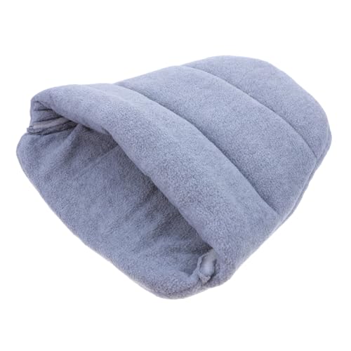 Supvox Haustierbett kleines Katzenbett Katzenschlafsack warmes Hundenest kleines Tierbett Katzen Wärmebett Kissen für Haustiere Hundehüttenbett Katzenhöhle Schlafsack Plüsch Hellgrau