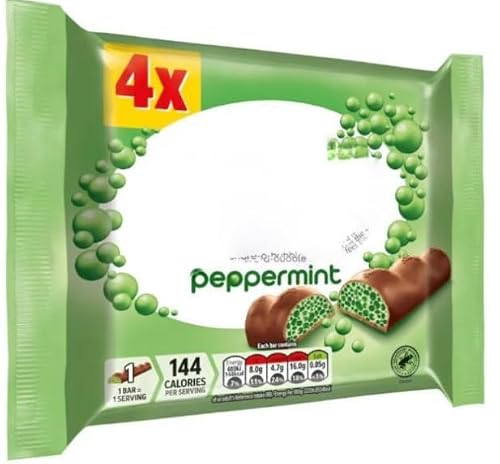 Image of Bubbly Peppermint Mint Chocolate Bar Multipack 27g 4 Pack (Pack of 2) "Serving up some sweet happiness" Special For Easter Christmas,Birthday