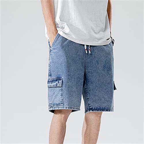 Short de jean bleu décontracté homme bermuda en denim stretch été