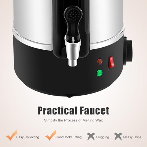 Derretidor de cera de acero inoxidable ACLICE de 1100 W con protección térmica 7