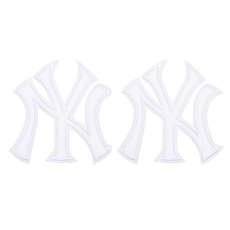 Iron-on patch for New York letters, white, 3 x 3 inches, pack of 2 for jackets and bags — image 1