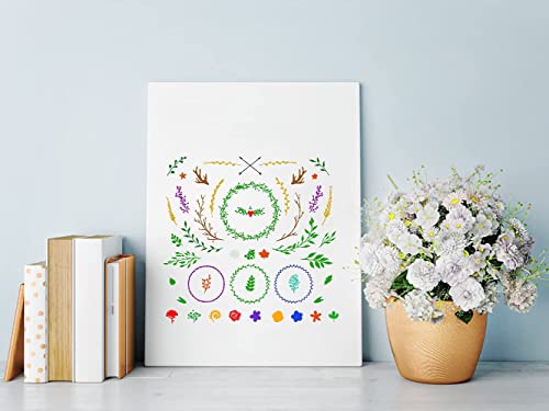 Hying Spring Wreath Branch Plants Clear Stamps For Card Making Scrapbooking Crafting Diy Decorations, Fall Flowers And Leaves Transparent Silicone Seal Stamps For Embossing Album Crafts #TOP2