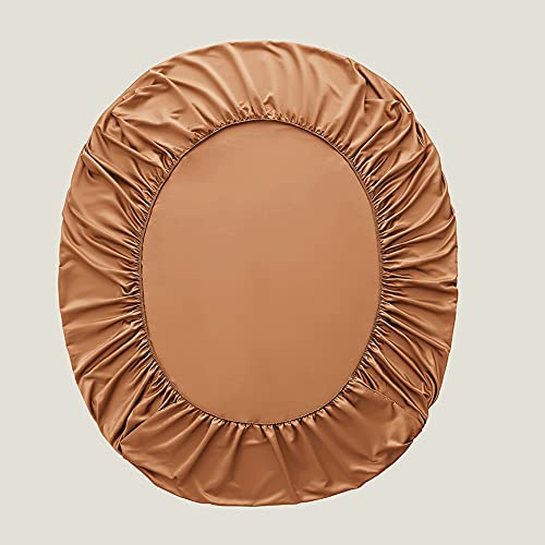 Nayoroom Caramel Pumpkin Sheet Set Queen Size Burt Orange Rust Solid Color Soft Breathable Microfiber Bed Sheets Set - 1 Fitted Sheet With 16" Deep Pocket, 1 Flat Sheets, 2 Pillow Shams #TOP3