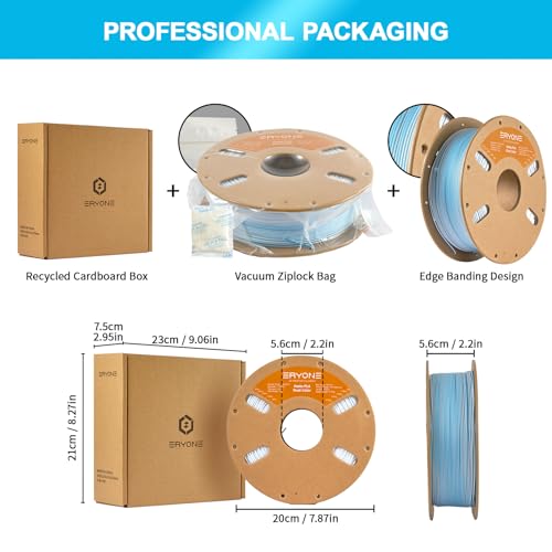 Image of ERYONE Matte Dual Color 3D Printer PLA Filament 1.75 + /- 0.03mm, Matte Bicolor Filament PLA 1KG(2.2LBS) Spool, Blue White