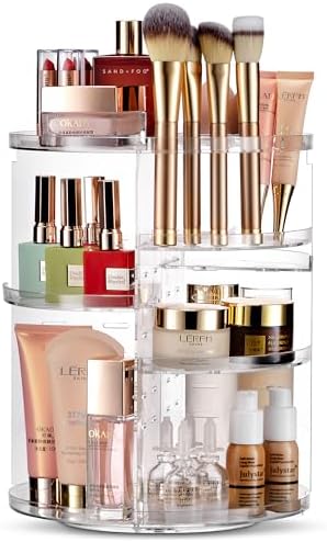 Masirs 360 Rotating Makeup Organizer Countertop - Adjustable Shel...