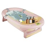 ✩♡⃕ [ STABILITÉ ET DRAINAGE PRATIQUES] ―♥ {HUOLE} –Grâce à des ventouses antidérapantes et des supports robustes, cette baignoire garantit une stabilité maximale pour baigner votre bébé en toute sécurité. Équipée d'un trou de vidange avec bouchon en caoutchouc et d'un support pour pommeau de douche.