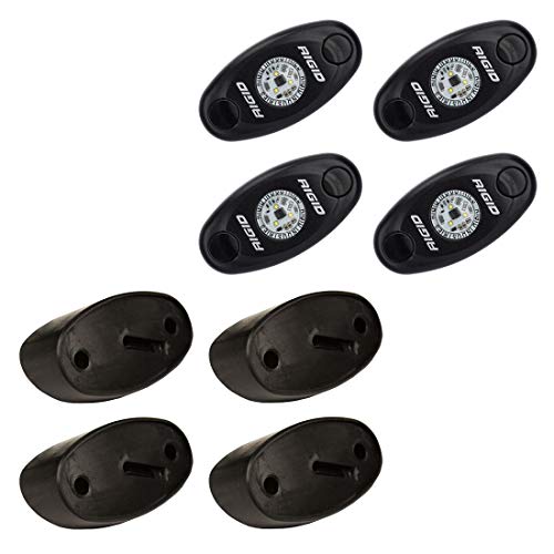 RIGID 400243 A-SERIES AMBER ROCK LIGHT KIT (Set of 4) with Black Housing, 400243
