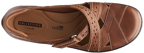 Clarks Clarks womens Ashland Spin Q Mary Jane Flat, Dark Tan Leather, 8.5 US