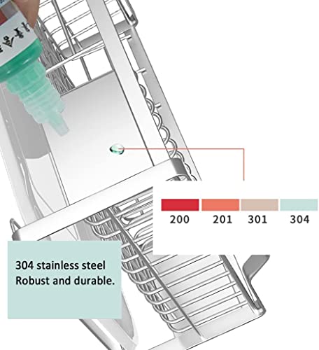 Olotu Movable Dish Rack 304 Stainless Steel Utensil Holder With Handles Dish Drying Rack With Drip Tray Dish Racks For Kitchen Counter #TOP5
