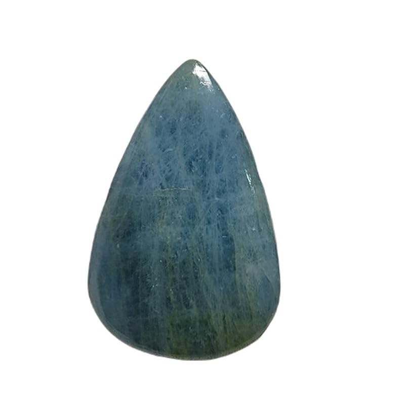 Aigue-marine naturelle en cabochon poire pour façonner votre collier ou pendentif bohème