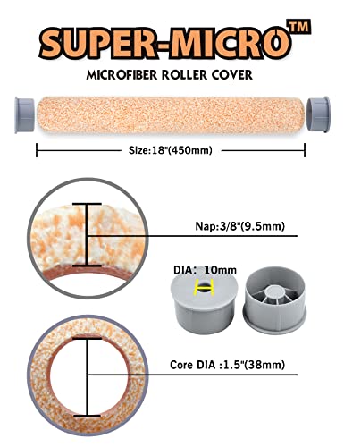 ROLLINGDOG 45,7cm Große Farbroller-Set - 10-teiliges Malerrollen-Set, Professionelles Streichwerkzeug mit Einweg-Farbwanne, verstellbarer Walze & Spritzschutzplane, schnelle Renovierung
