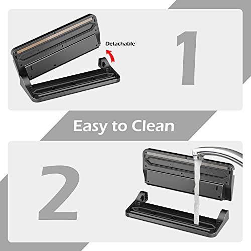 ORFELD Vacuum Sealer Machine, Automatic Food Sealer for Food Savers with Starter Kit, Dry & Moist Modes, LED Screen Indicator, Compact Vacuum Sealer, Easy to Clean, Grey