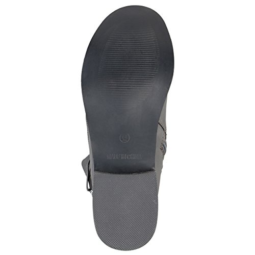 Journee Collection Women's Harley Extra Wide Calf Stacked Heel Riding Boots - Grey - 114