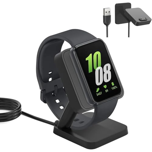 Cargador para Galaxy Fit 3 con soporte magnético negro y cable USB de 1 metro