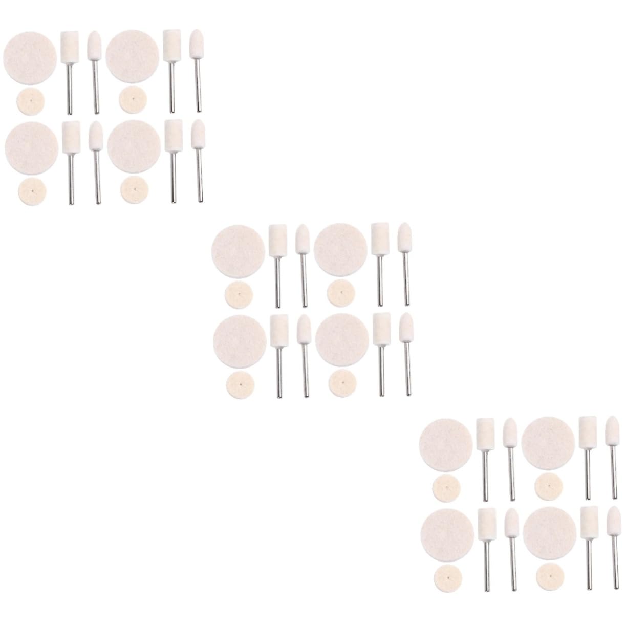 Tofficu 387pcs Wool Felt Buffing Wheel for Metal Polishing for Jewelry and Compatible Rotary Tools Produces Glossy Finish