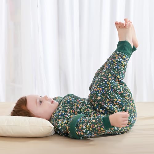 Mosebears Saco de dormir para bebé – 2,5 TOG saco de dormir de algodão unissexo para bebés, com mangas removíveis, Verde