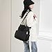 DOURR Light 3 Compartments Crossbody Bags for Women Triple Zip Top Handle Handbag Multi-pocket Nylon Satchel (Black)